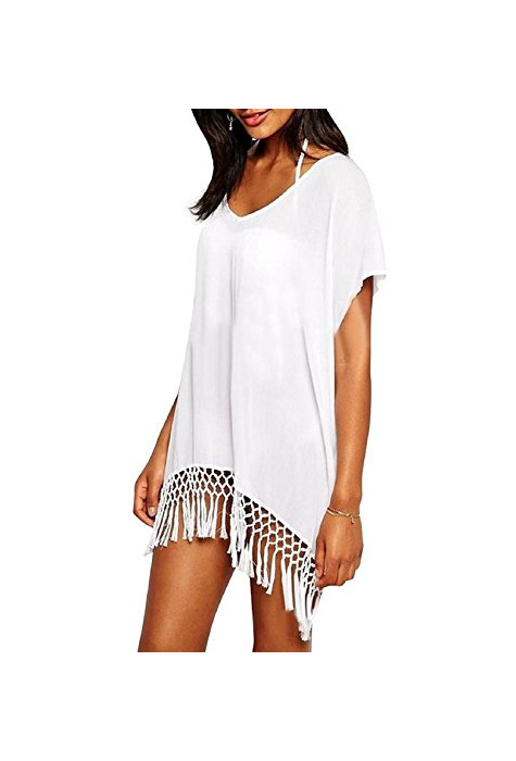Social UMIPUBO Mujer Ropa de Baño Suelto Vestido de Playa Borla Verano Camisolas