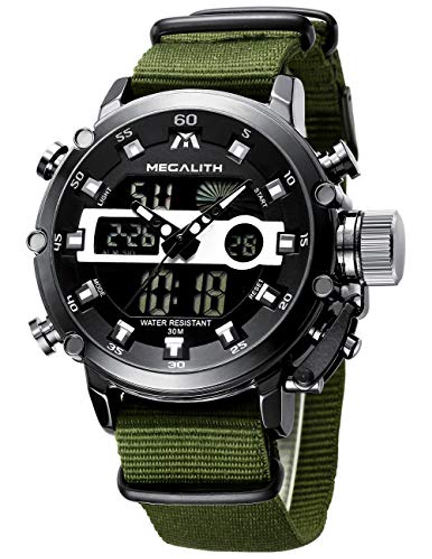 Moda Reloj Hombre Digital Militar Reloj Analogico Digital Hombre Grandes Deportivo Cronometro LED Relojes de Pulsera Impermeable Calendario