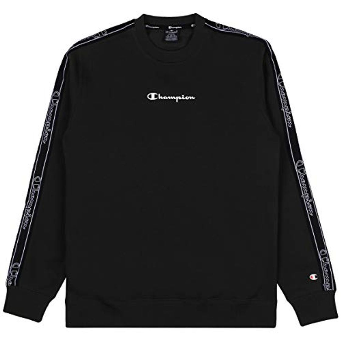 Moda Champion Men's Seasonal Tape Sweatshirt Sudadera, Black