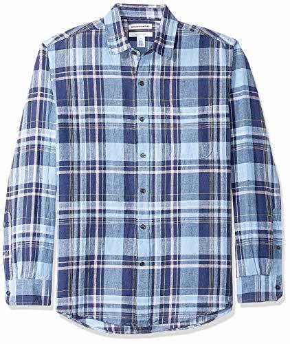 Producto Amazon Essentials - Camisa regular de lino a cuadros con manga larga