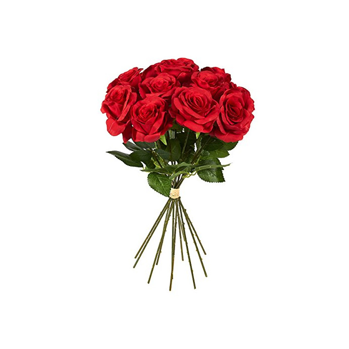 Social Juvale - Ramo de 12 rosas rojas artificiales de seda