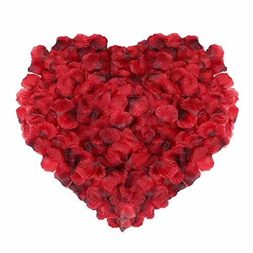 Social Naler 2000 piezas de pétalos de rosa de seda artificial rojos para