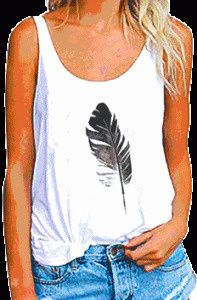 Camiseta de Tirantes para Mujer，riou Chaleco de Color sólido con Cuello en