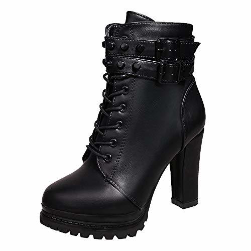 Product Logobeing Zapatos de Tacón Alto Botas Mujer Invierno Martain Boot Zapatos con