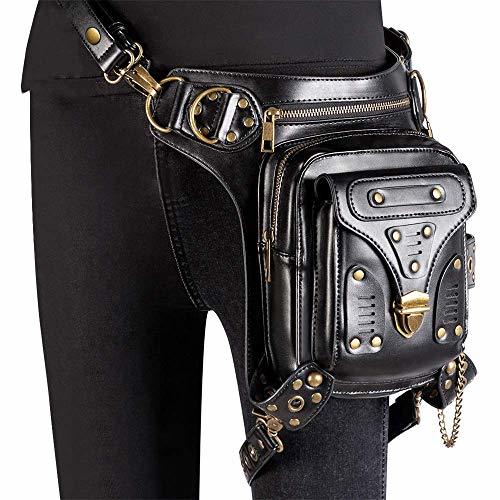 Product SWEET Bumbags para Hombres Riñonera de Cintura Grande Bolso Steampunk de Cuero