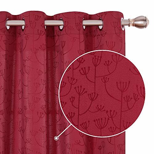 Social Deconovo Cortinas Dormitorio Moderno para Decoracion con Ojales 2 Piezas 140x245cm Rojo
