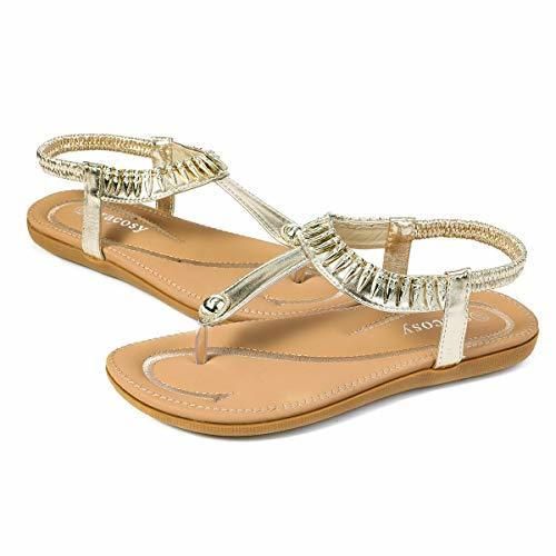 gracosy Sandalias para Mujer Planas Verano Zapatos de Dedo Sandalias Talla Grande