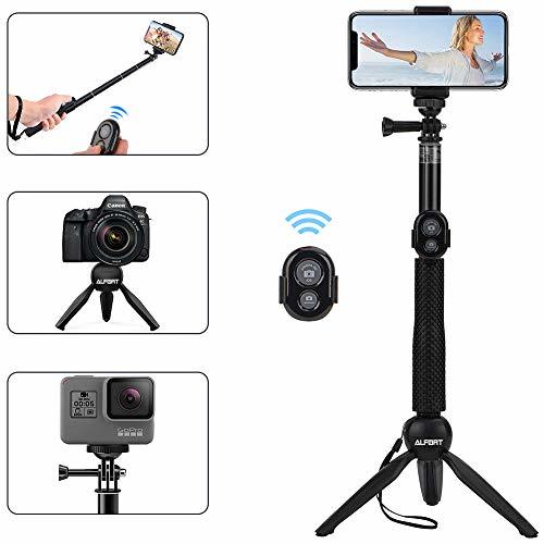 Product Alfort Palo Selfie, Selfie Stick Bluetooth Trípode Portátil con Control Remoto per