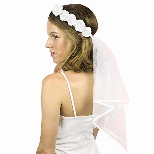 Producto Amosfun Despedida de Soltera Boda Nupcial Velo de Novia Corto con Diadema