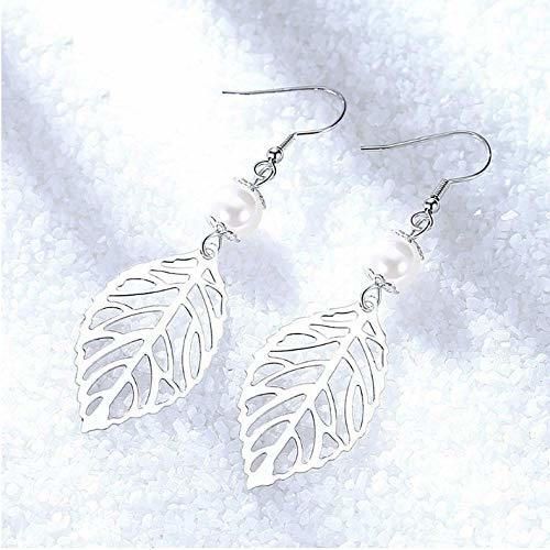 Empty Temperament Plant 925 Sterling Silver Hollow Leaves Drop Earring For Women