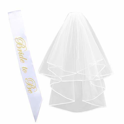 Producto Velo de novia de boda blanco LULUNA 2pcs bride to be velo