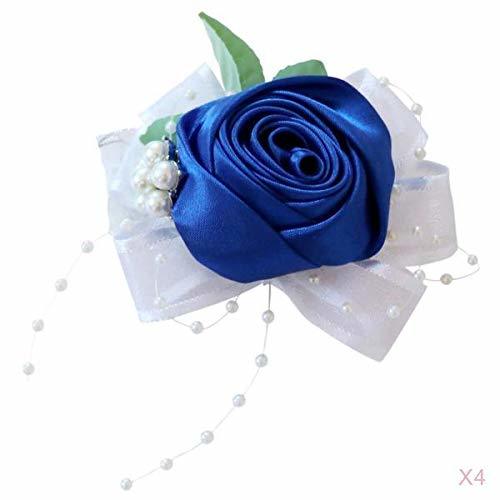 Product Muñequera Ramillete Flor de Mano Brazalete Elástico Cintillo Flores Artificiales para Fiesta