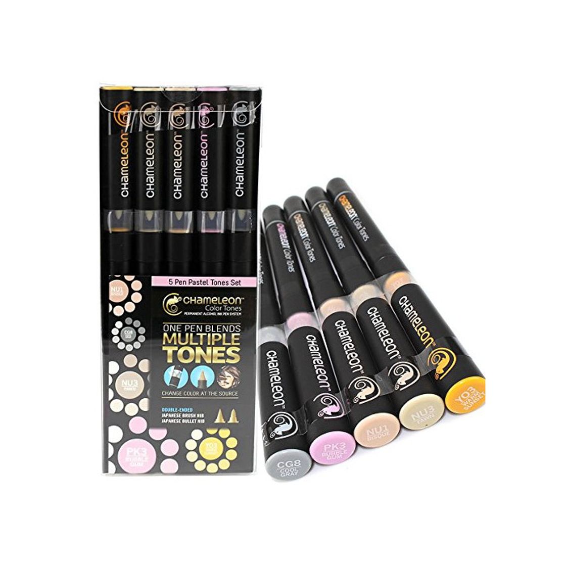 Producto Rotuladores Chameleon 2 puntas set Pastel 5 UD