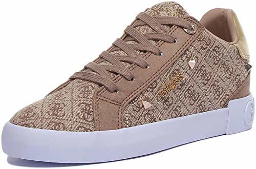 Products Scarpe Donna Guess Sneaker Puxly in Tessuto/Ecopelle Scamosciata Beige/Brown DS20GU13