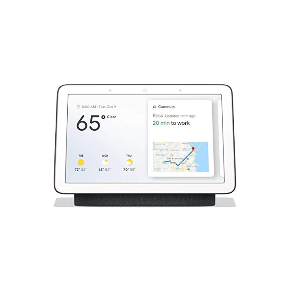 Product Google Nest Hub Nest Hub, Assistant, Rectángulo, Carbón Vegetal, Blanco, 17,8 cm