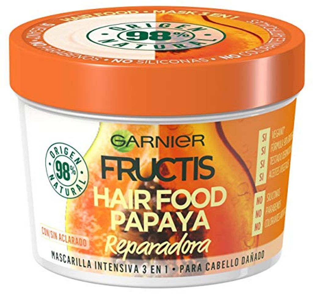 Social Garnier Fructis Hair Food Papaya Mascarilla 3 en 1-390 ml