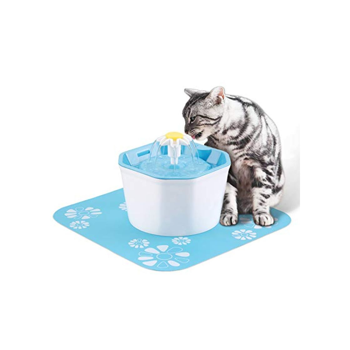 Product Fuente dispensadora de agua para mascotas y gatos, 1,6 l, filtro higiénico,