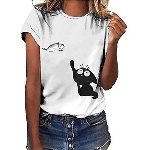 Product Darringls Camiseta para Mujer, Camiseta Tops Estampada para Mascotas de Mujer Camisa