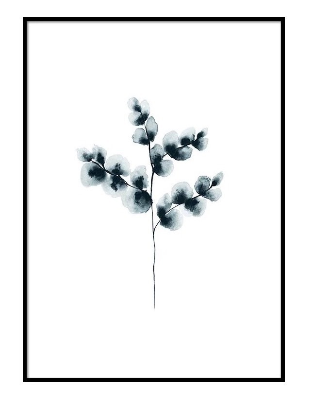 COTTON PLANT BLUE POSTER
