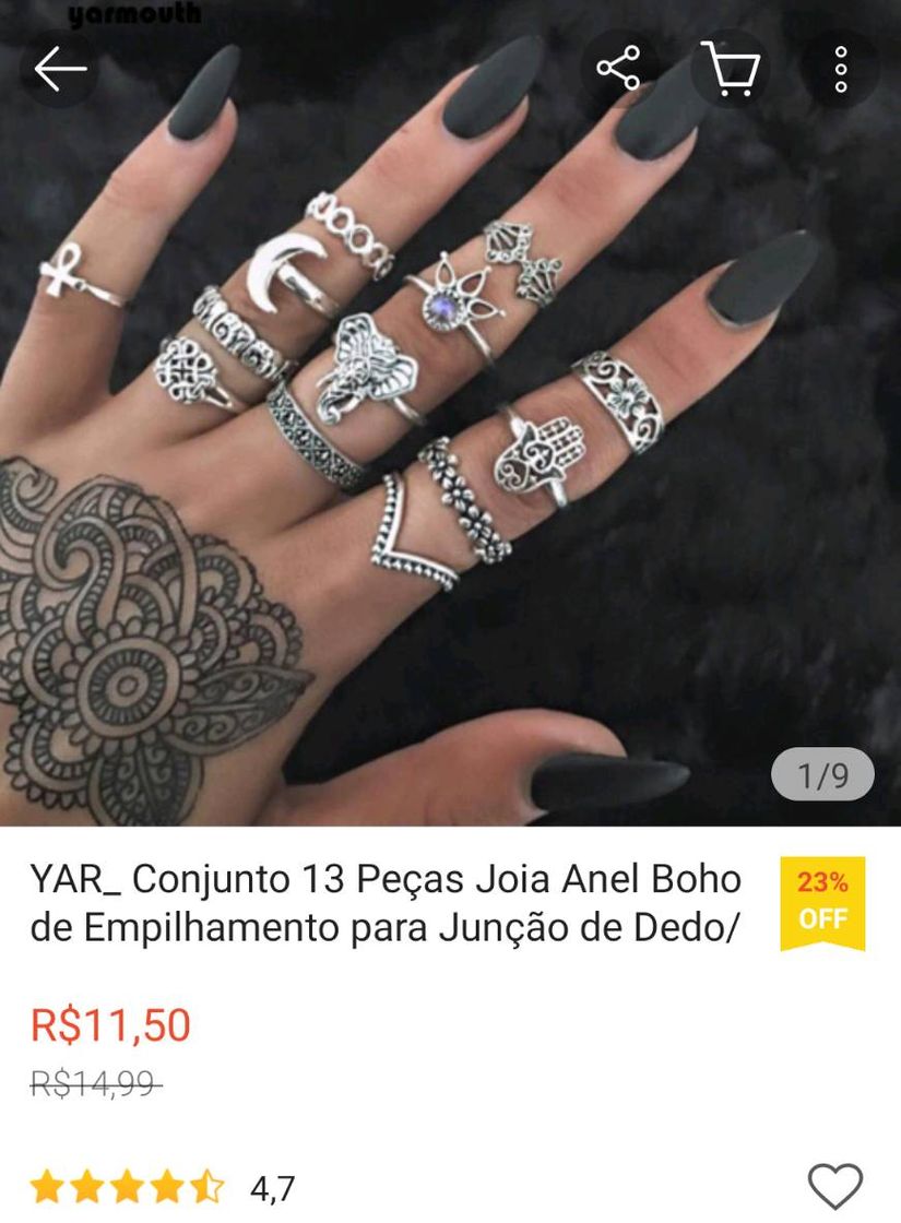 Moda Conjunto de anéis