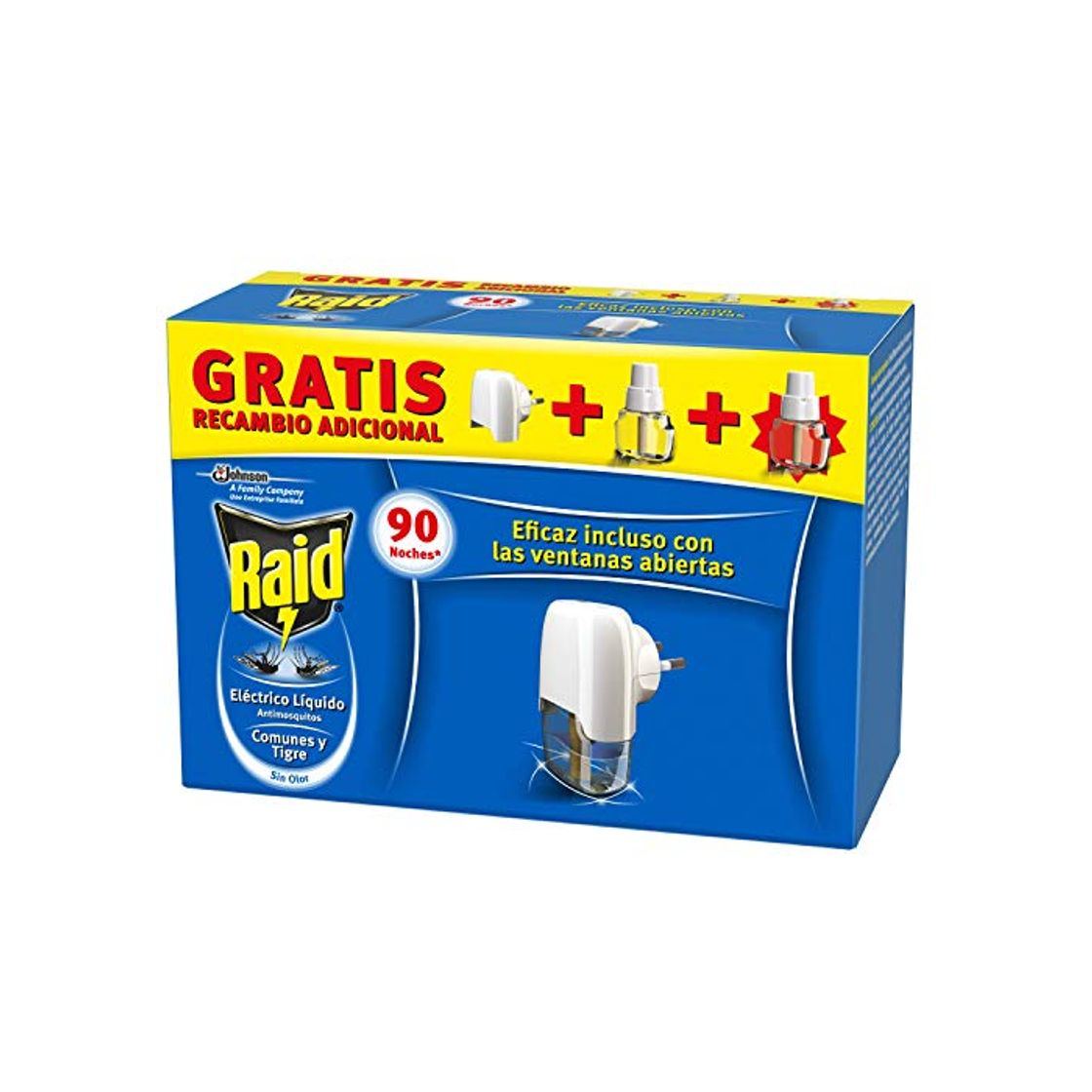 Social Raid Eléctrico Anti Mosquitos Comunes y Tigre 90 Noches con Aplicador y
