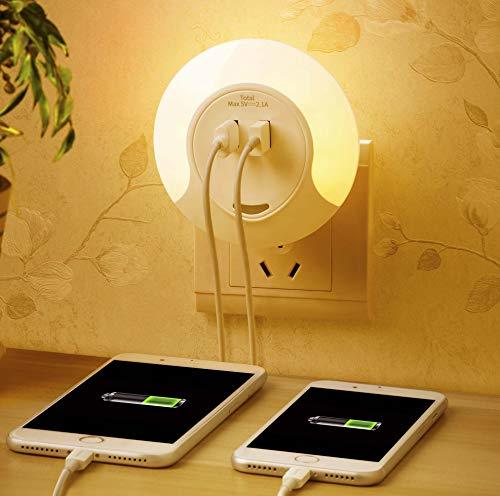 Social Slosh Luce Notturna con Sensor de Crepusculo y Caricatore USB con 2