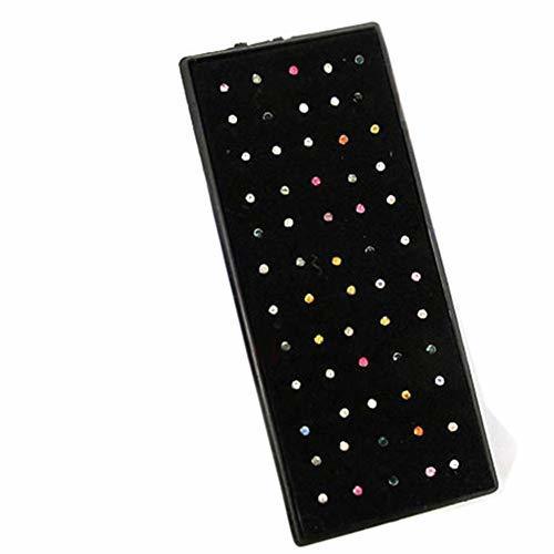 Producto 60pcs Crystal Rhinestone Nose Rings Bone Studs Surgical Steel Body Piercing Jewelry