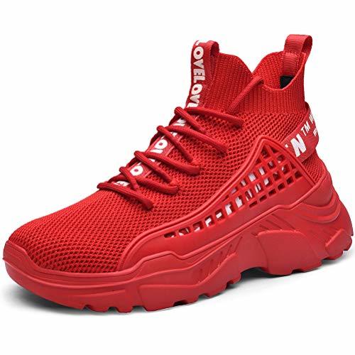 Social XIDISO Hombre Zapatillas Moda High-Top Sneaker Casuales con Cordones Correr Zapatos Caminar