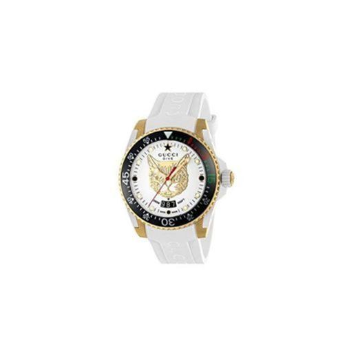 Gucci Reloj de Buceo cauuciu Carcasa Blanca con pvd con Oro Amarillo