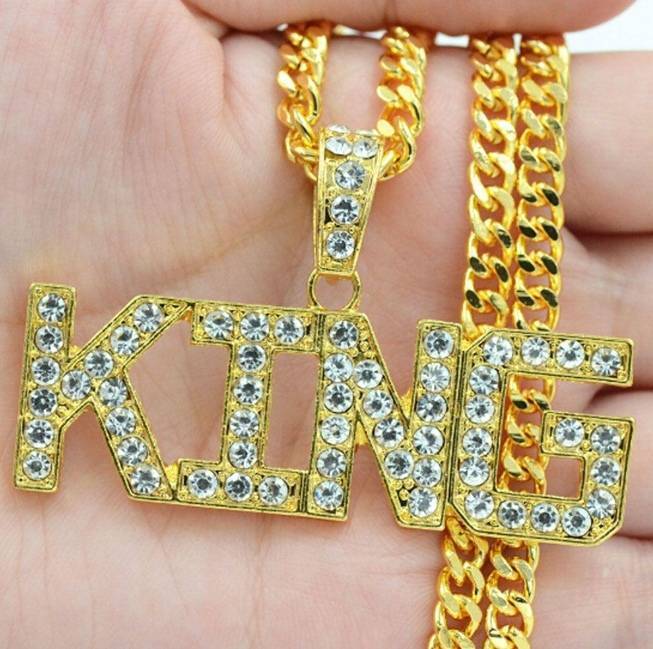Social Cadena Oro con colgante con diamantes