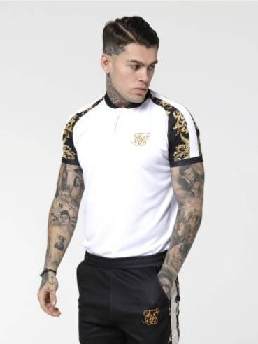 Producto Camiseta SikSilk  blanca símbolo dorado