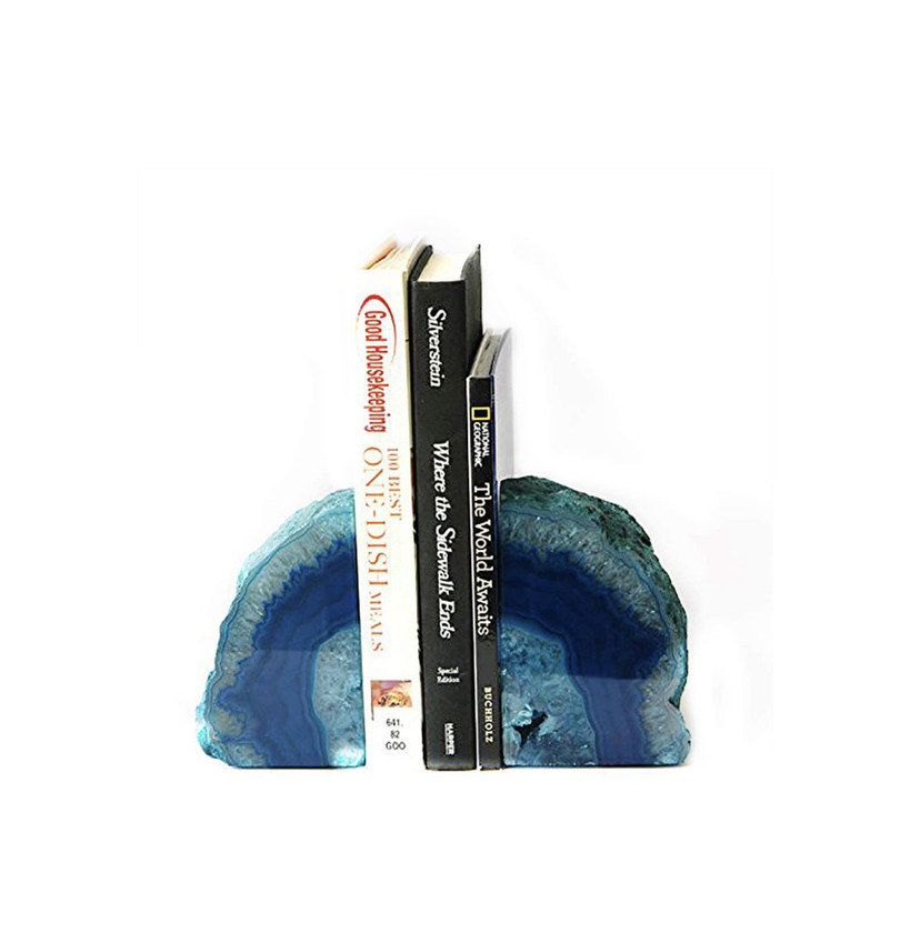 Social JIC Gem Teal Agate Bookends 