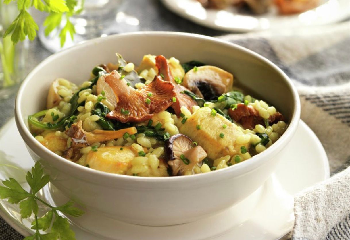 Social Arroz meloso con setas y pollo al curry