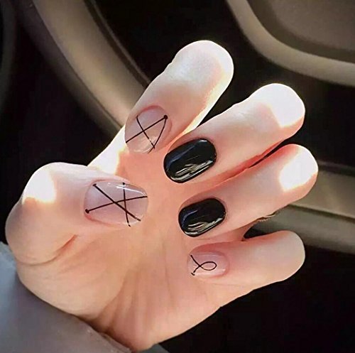 Social Uñas postizas Jovono, cortas, para mujer y niña, sin pegamento