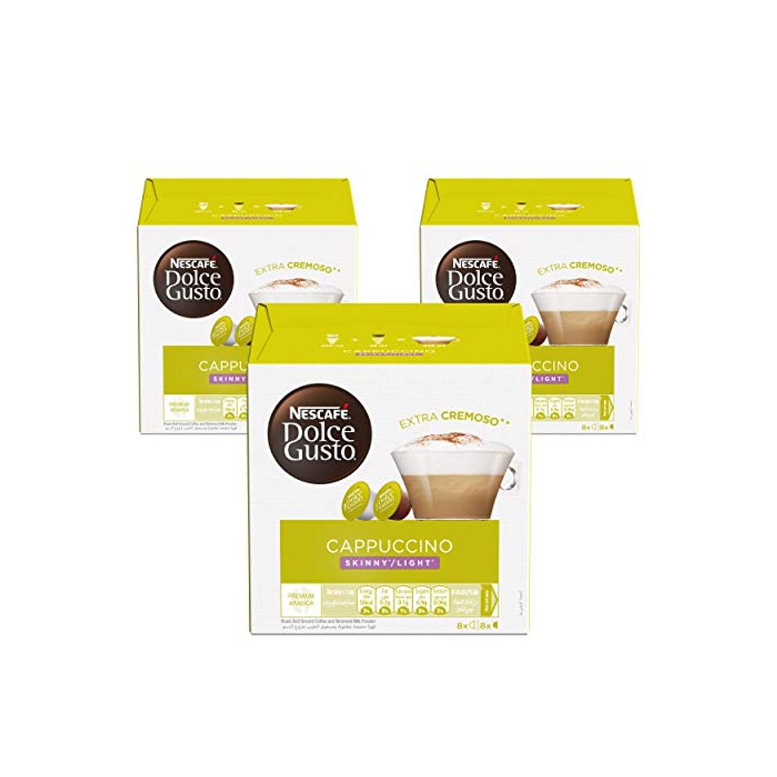 Productos Nescafé Dolce Gusto - Cappuccino Light - 3 Paquetes de 16 Cápsulas