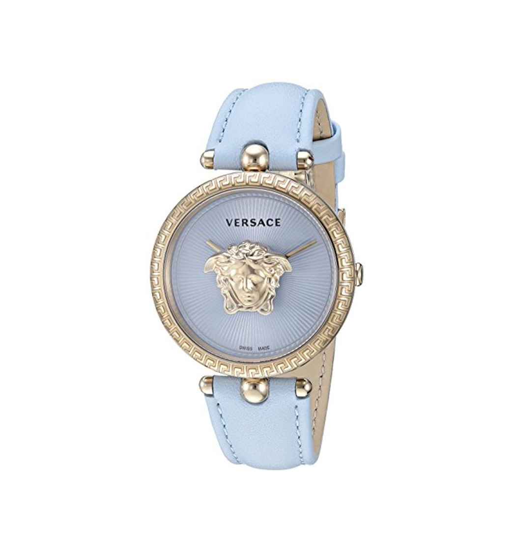 Social Versace VECQ00918 Reloj analógico de cuarzo para mujer con correa de piel de becerro