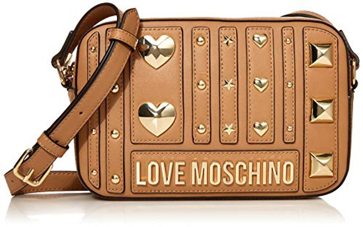 Moda Love Moschino Borsa PU, bolso bandolera para Mujer, Beige