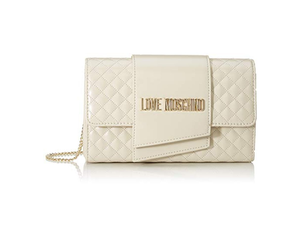 Social Love Moschino - Borsa Quilted Nappa Pu, Carteras de mano Mujer, Marfil