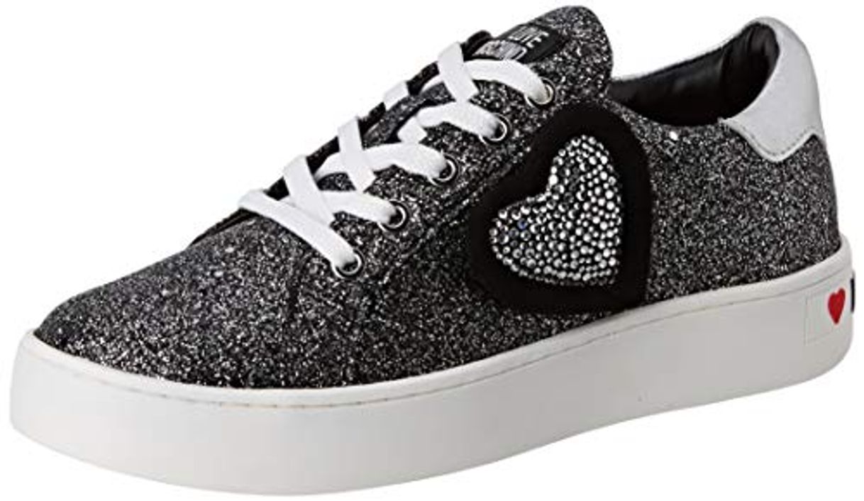 Producto Love Moschino Scarpad.cassetta35 Glitter, Zapatillas de Gimnasia para Mujer, Negro