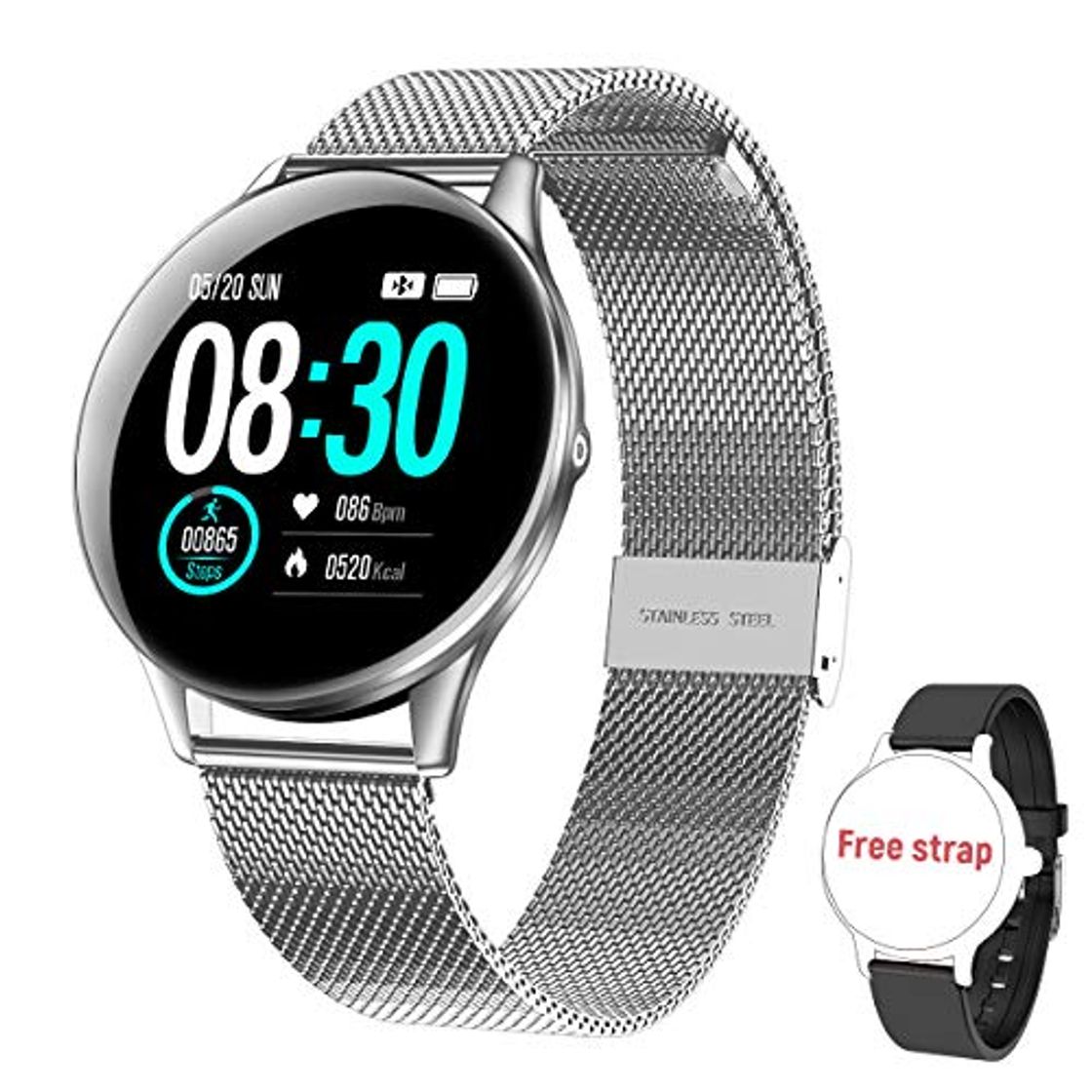 Products Smartwatch Reloj Inteligente, HopoFit HF05 Impermeable IP68 Podómetro Pulsómetros con Monitor de