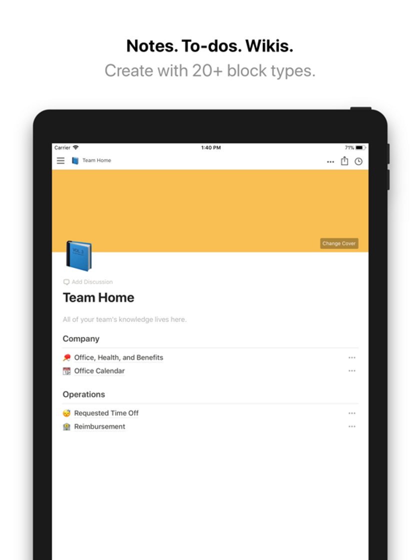 App Notion - Notes, projects, docs