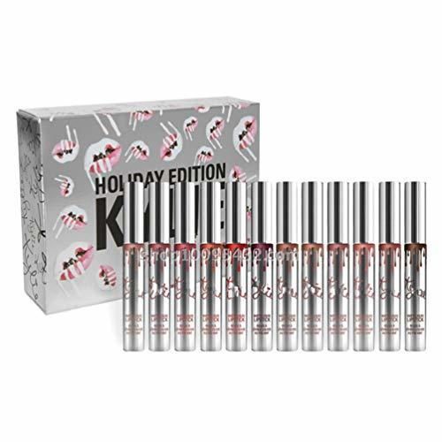 Hehilark Kylie Holiday Edition 12 Piezas Kit de Brillo de Labios Mate