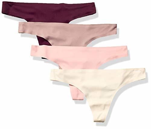 Amazon Essentials 4-Pack Seamless Bonded Stretch Thong Panty Underwear, Warm, US M