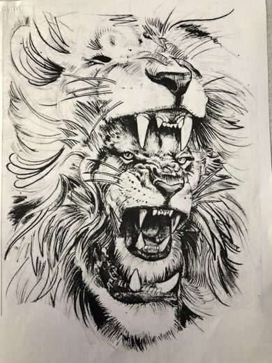 Sessão de pintura do leão 