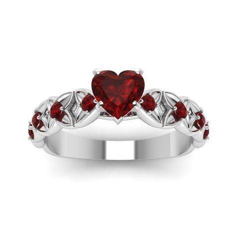 Fashion Heart Diamond Flower Ring