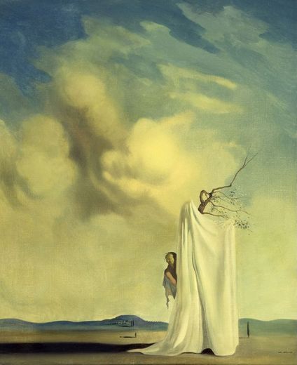 Figura y drapeado en un paisaje | Fundació Gala - Salvador Dalí