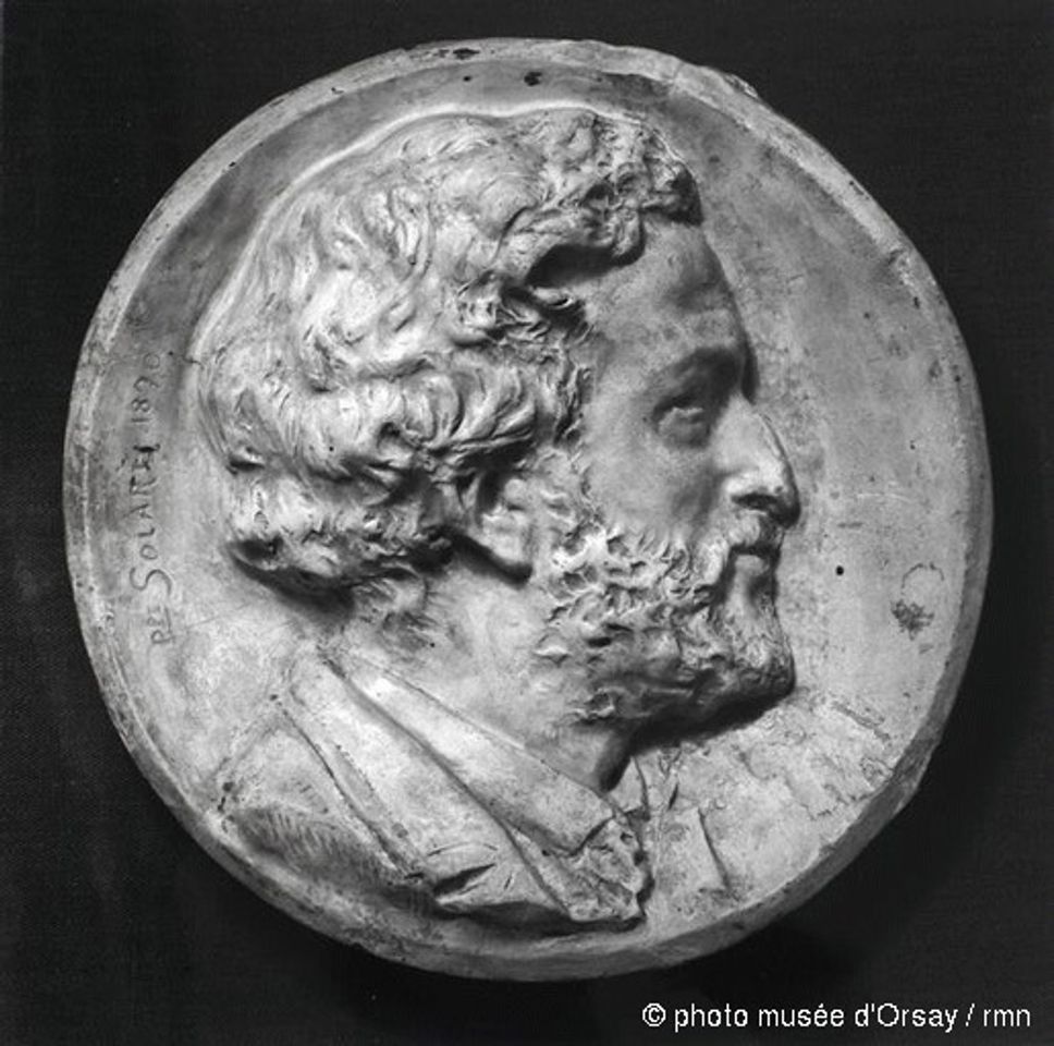 Moda Philippe Solari - Autoportrait en 1870 - medalhão em gesso