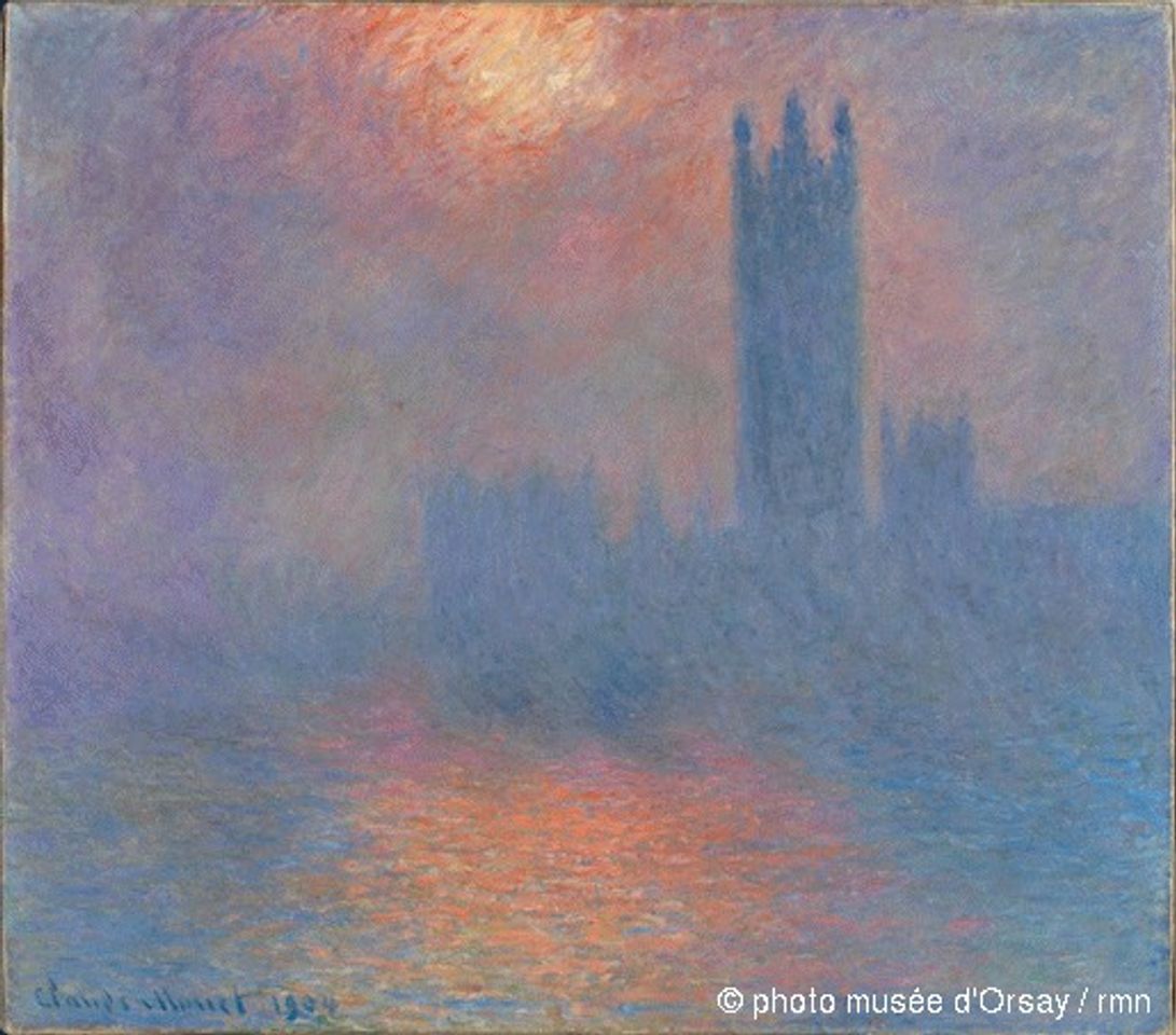 Moda Claude Monet - Londres, le Parlement. Trouée de soleil...