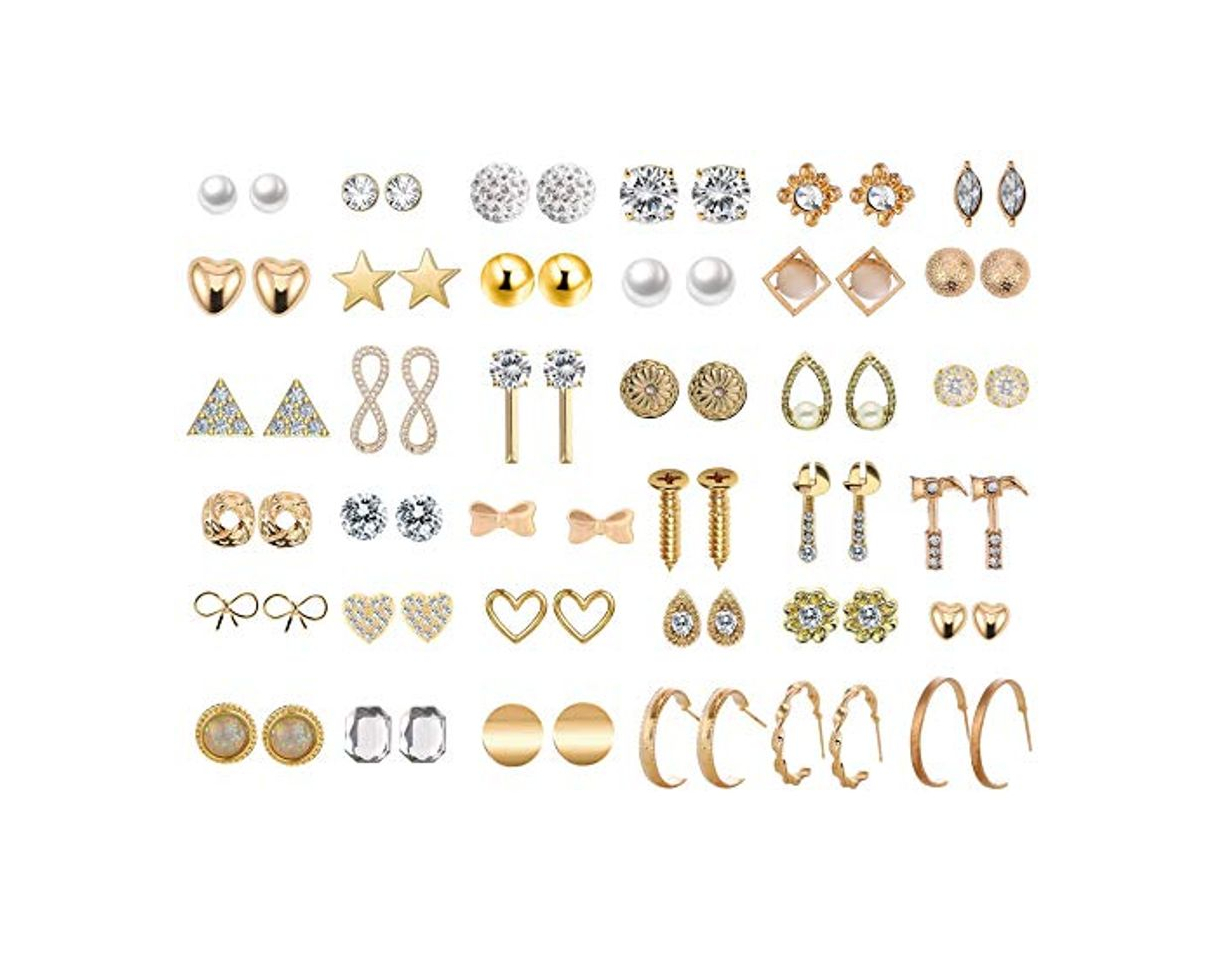 Social GUUTUUG 36 Pares de aretes de joyería Surtidos Surtidos con Tarjeta para