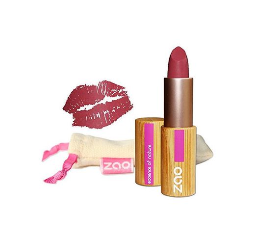 Zao Organic Makeup - barra de labios mate oscuro rosa oz 462-0